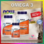 [Ready Stock KL+ Free Gift] NOW FOODS Molecularly Distilled Omega-3 Fish Oils 200 Softgels – Supports Heart Health Omega 3 EPA DHA , Non-GMO , Gluten Free