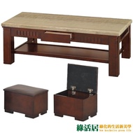 【綠活居】妮克 時尚5尺雲紋石面大茶几(附贈椅凳二張)