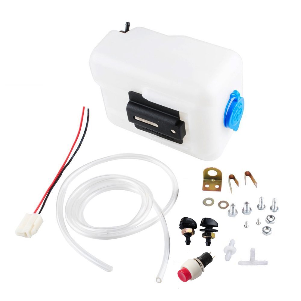 Qiilu Windshield Washer Bottle Universal Windscreen Washer Pump