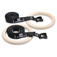Dailyfun 2 Pcs Gymnastic Rings Wood Gym Rings Fitness Rings Gymnastics Training Ring 28 MM 32 MM Rings Lifting Rope is Not Included Very Reliable Gymnastic Equipment for Adults Or Kids 