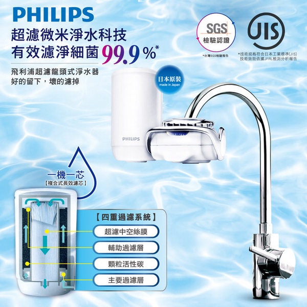 【Philips 飛利浦】飛利浦超濾龍頭式淨水器 WP3834(2018新品上市)