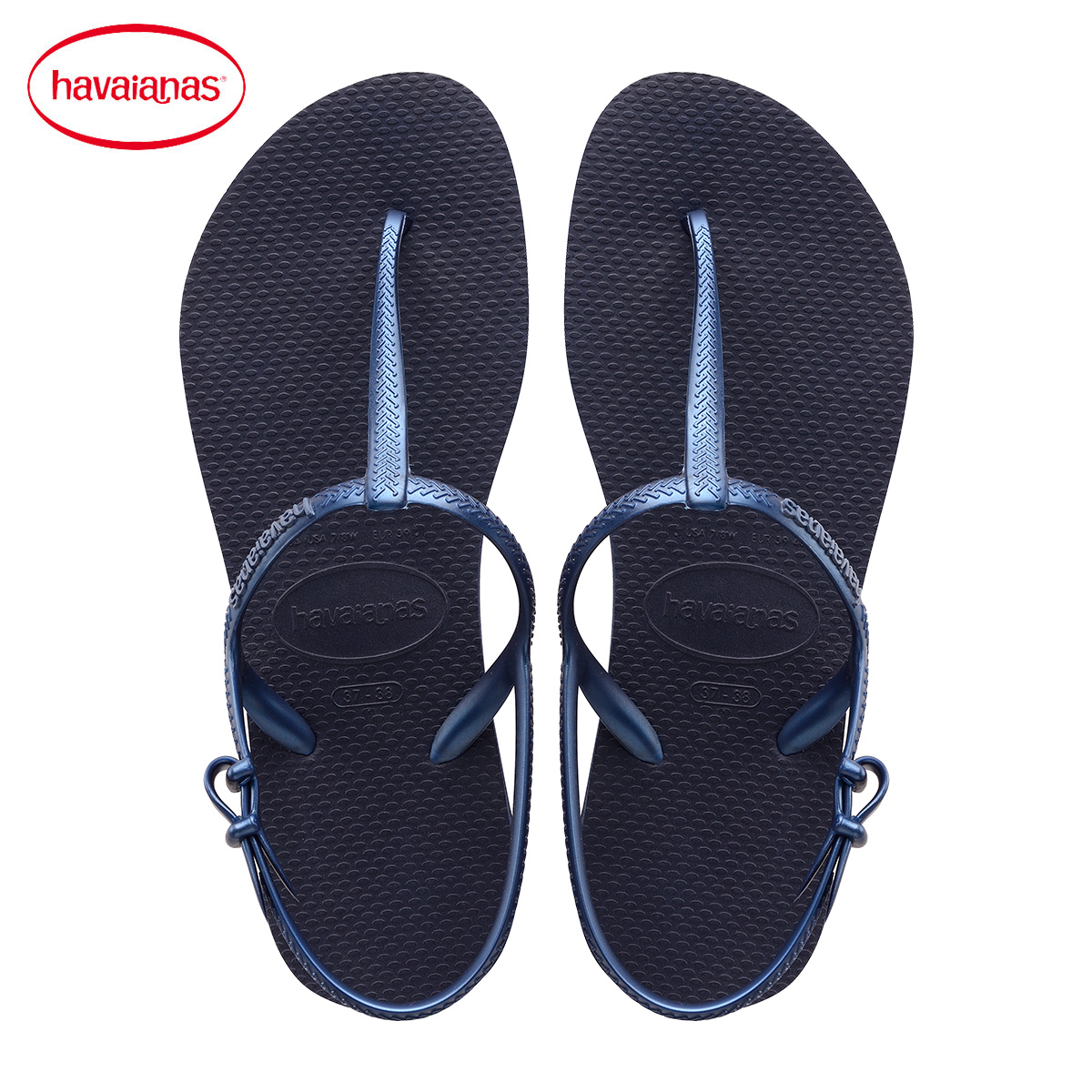 havaianas巴西2018新品人字拖freedom深蓝色防滑凉鞋拖鞋哈瓦那