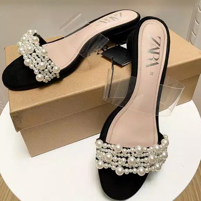 pearl sandals zara