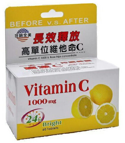 生達 靚漾c高單位維他命c60錠 免運費 (長效釋放,1000mg) 靚漾c1000mg