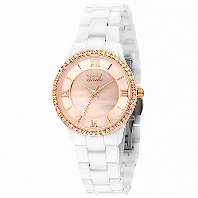 naturally jojo 无瑕亮采陶瓷腕表-玫瑰金/28mm