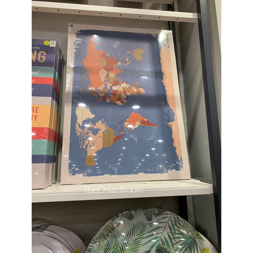 World Map Canvas Frame Price Promotion Nov 2021 Biggo Malaysia