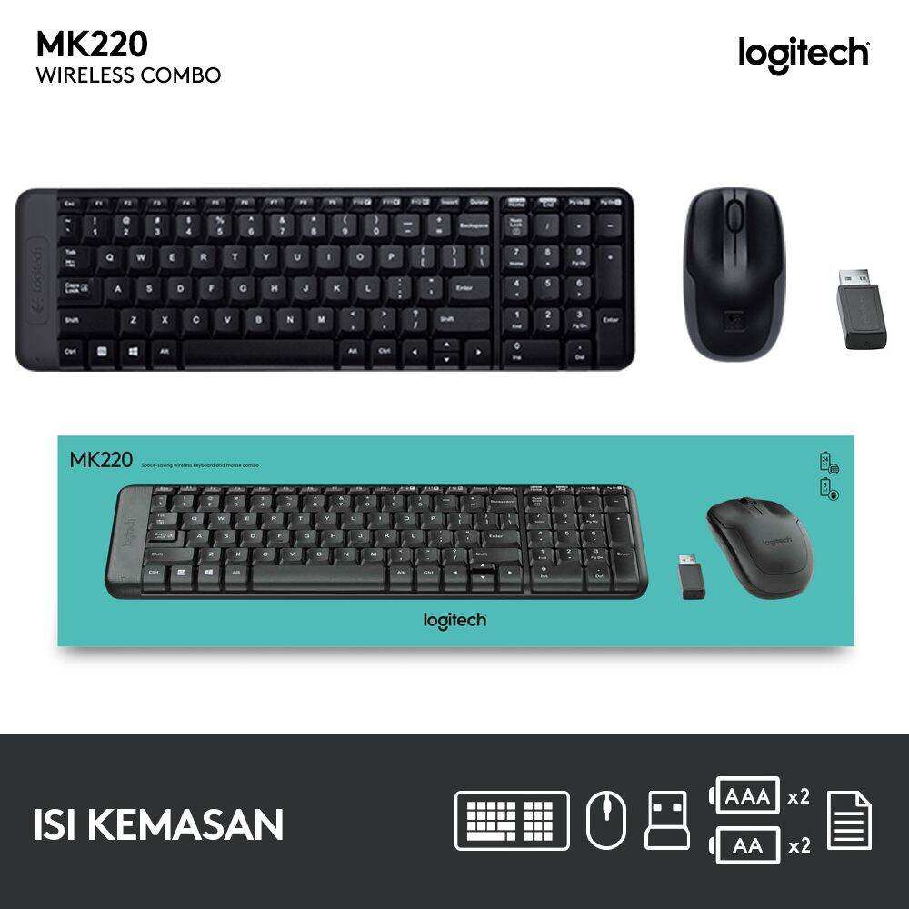 harga keyboard dan mouse wireless logitech mk220