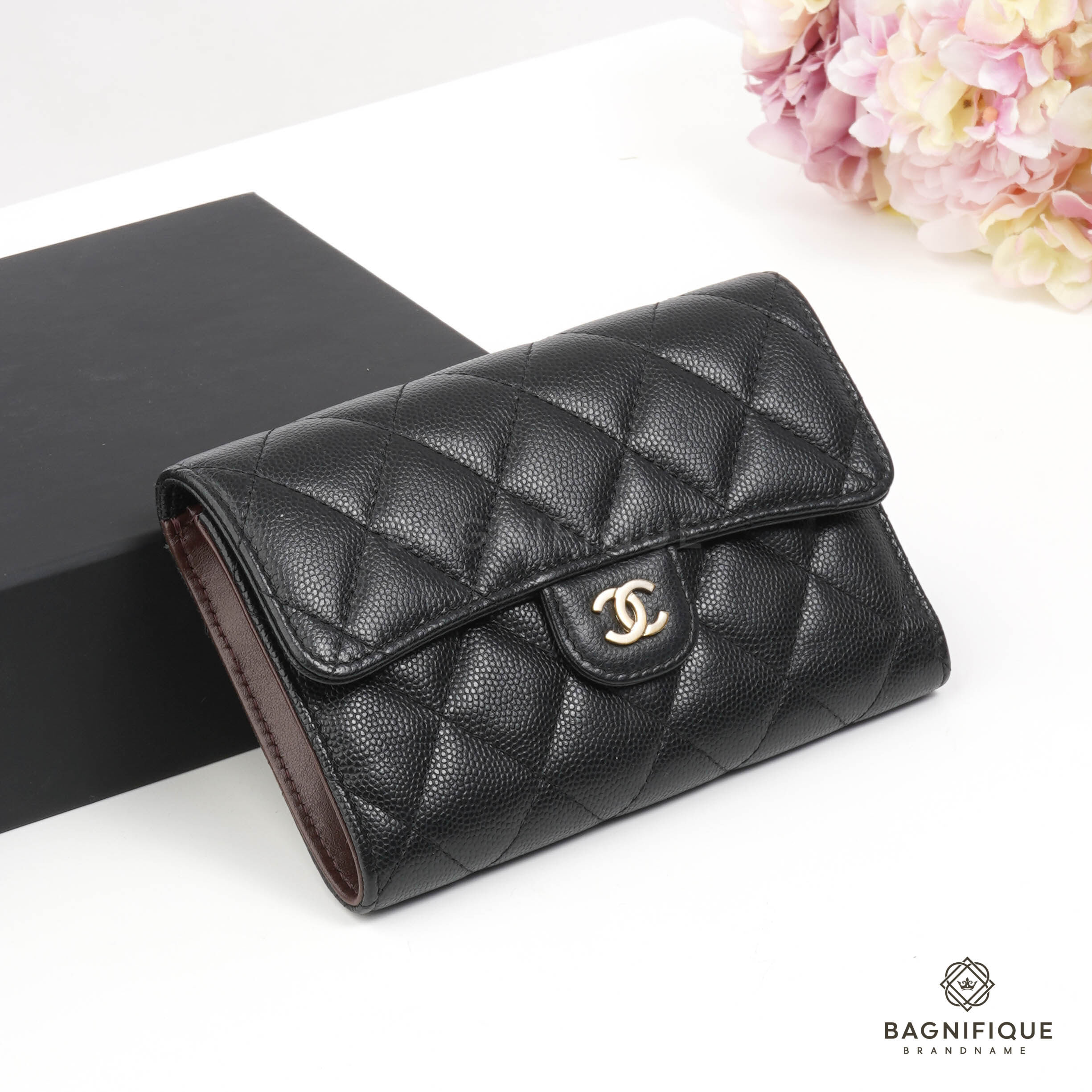 Chanel Lambskin Quilted Chanel 19 TriFold Wallet Pink  STYLISHTOP