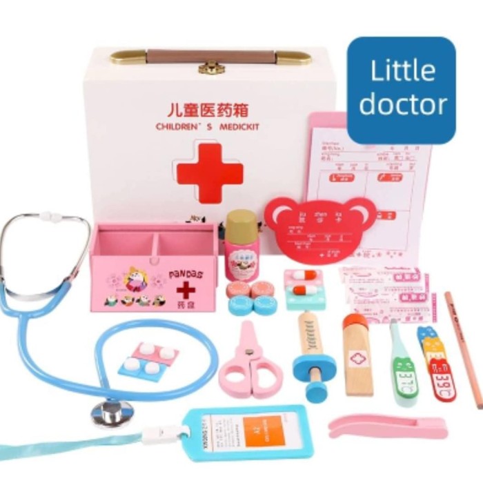 wooden medical set