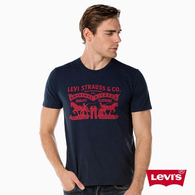 【levis】男款 短袖t恤 / 双马 / 蓝色