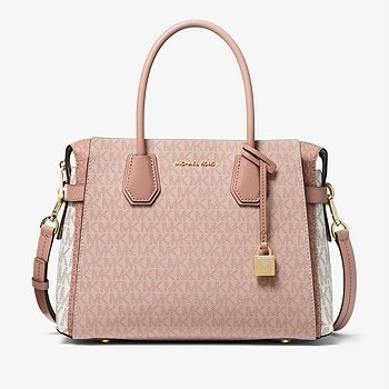 michael kors mercer small pebbled leather belted satchel