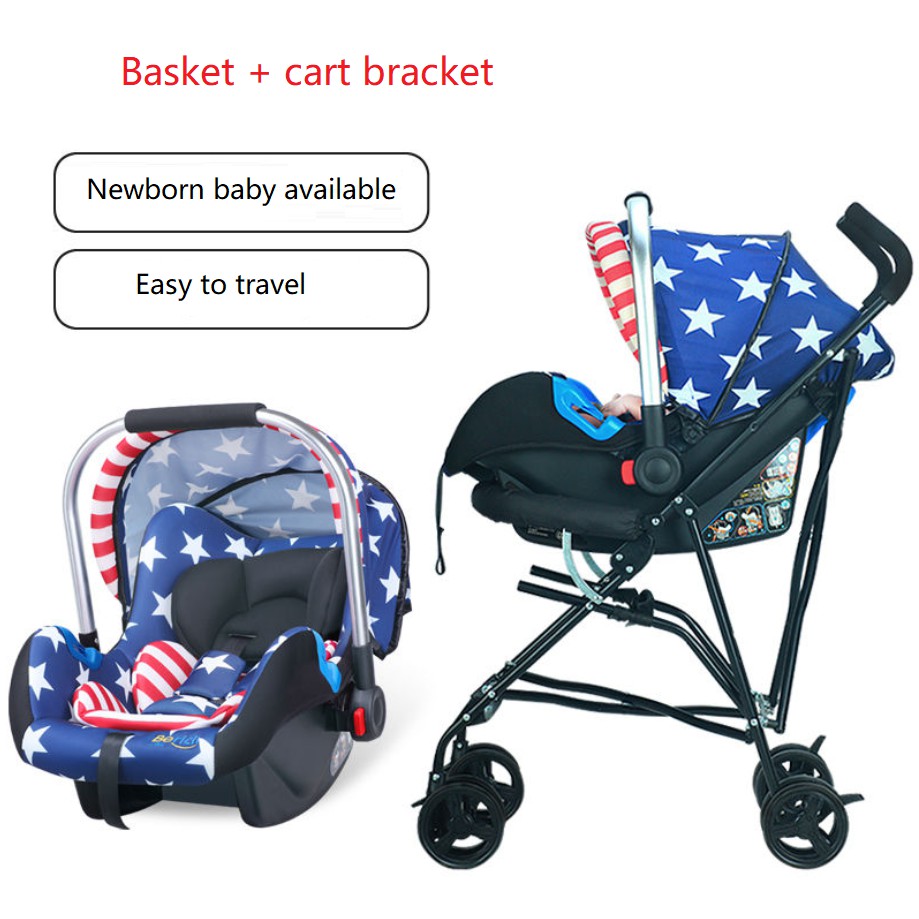 ZEEBE 8 Wheels Baby Stroller Folding Carrier Suspension Canopy Light |  Shopee Malaysia