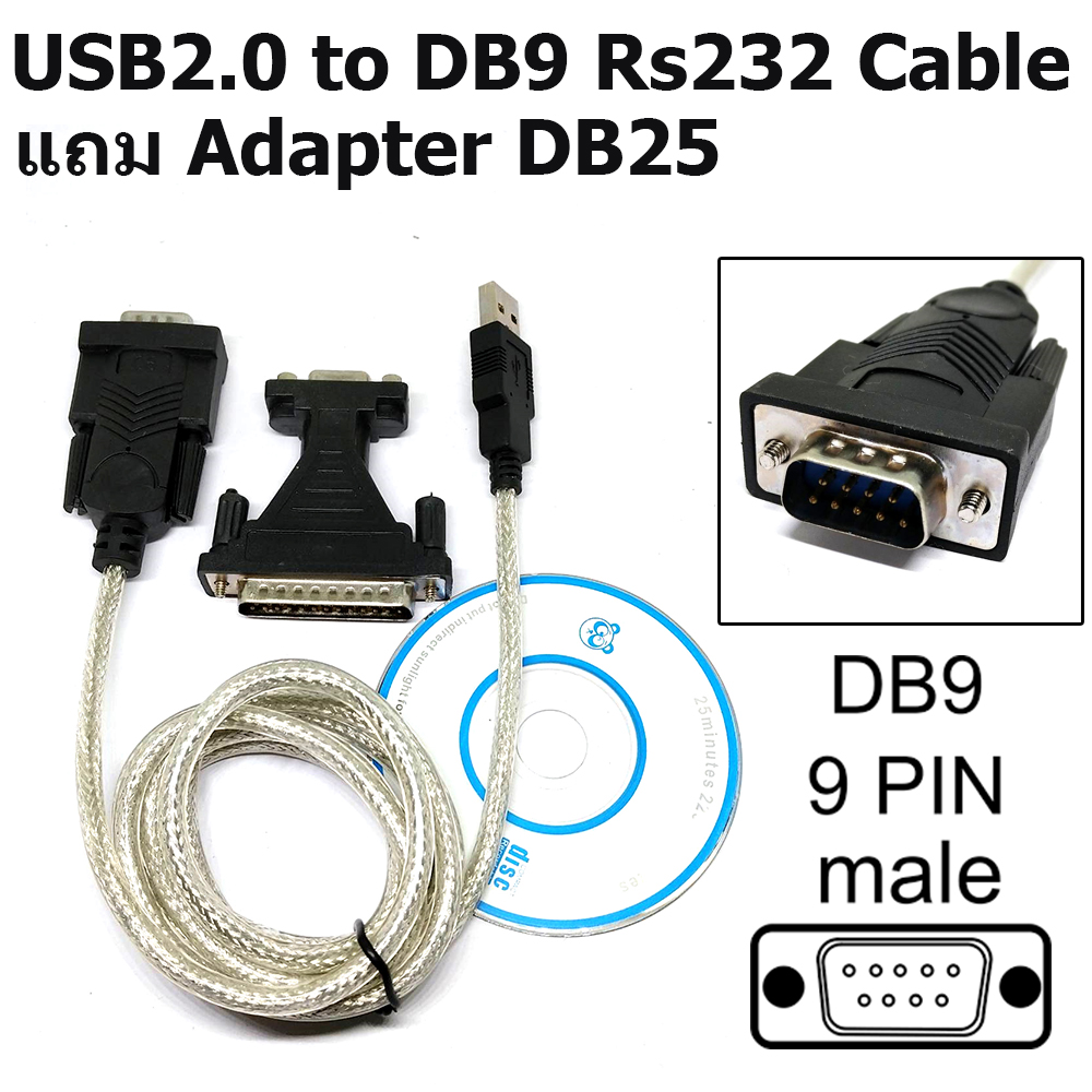 kesoto USB to RS232 Serial Adapter Cable 25 Pin DB25 Male Connector 1.8M 