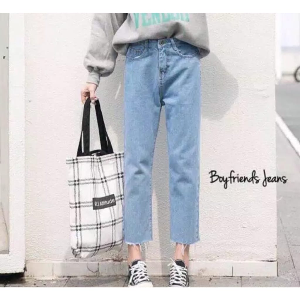 Harga Unfinished Boyfriend Jeans Karet 