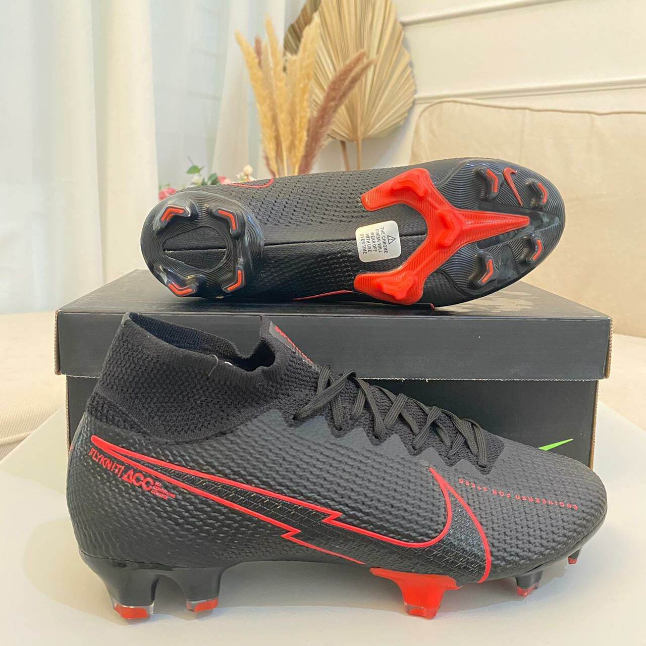 nike mercurial black red