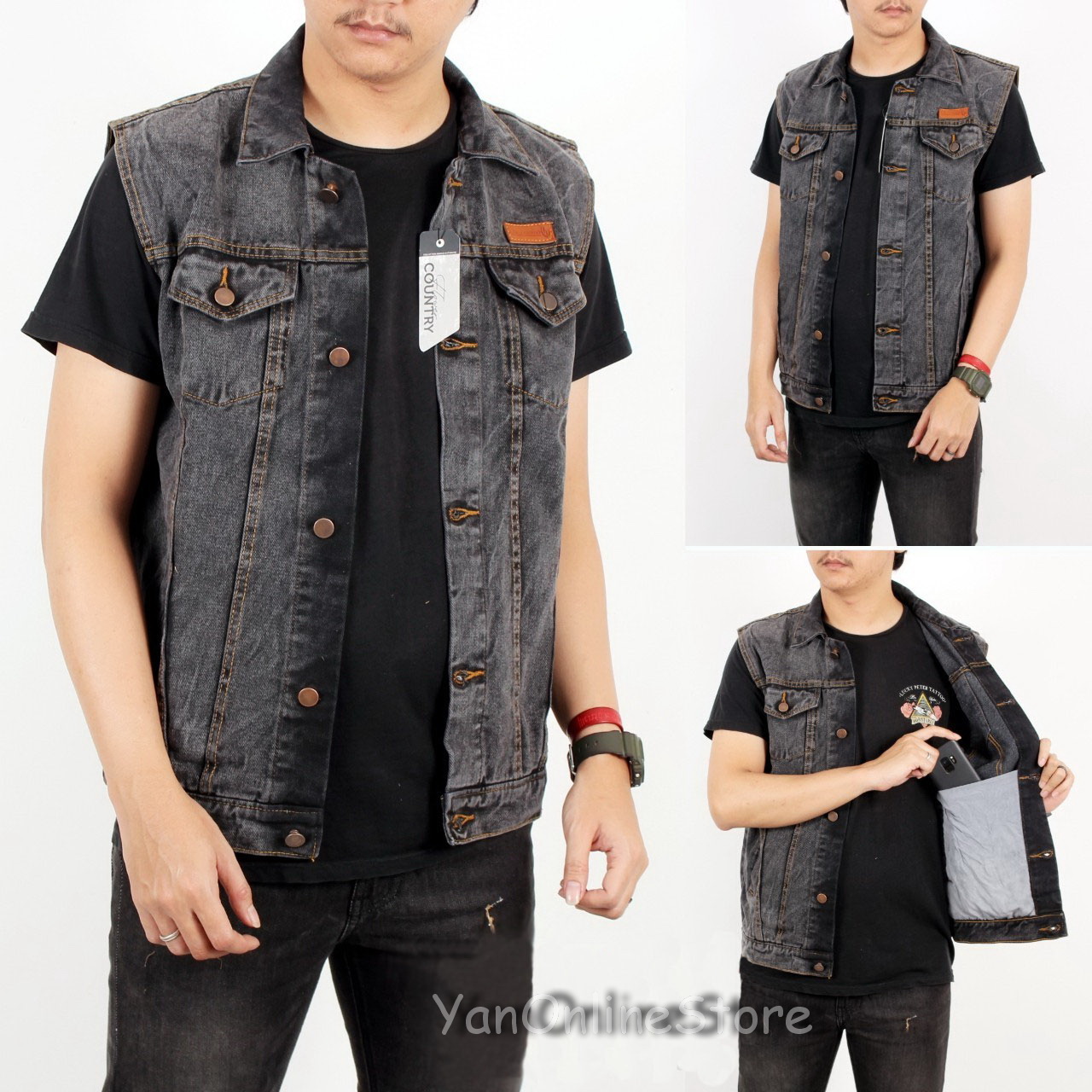 vest denim