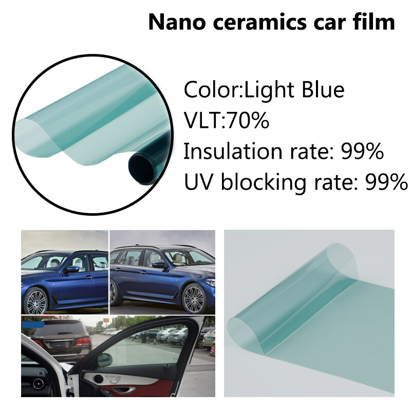 IR90/% VLT70/% Nano Ceramic Green Tint Film Solar Car Window Sticker 50cmX152cm