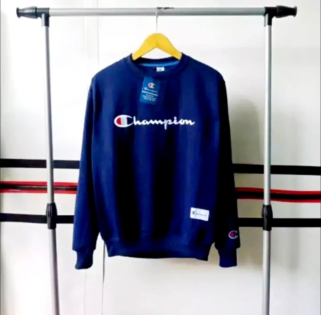 ready champion script hoodie bordir black original