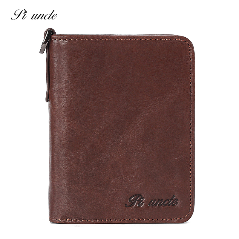 Genuine Leather Men/'s Bi fold Wallet Slim Cowboy Black Credit Card Coins Holder