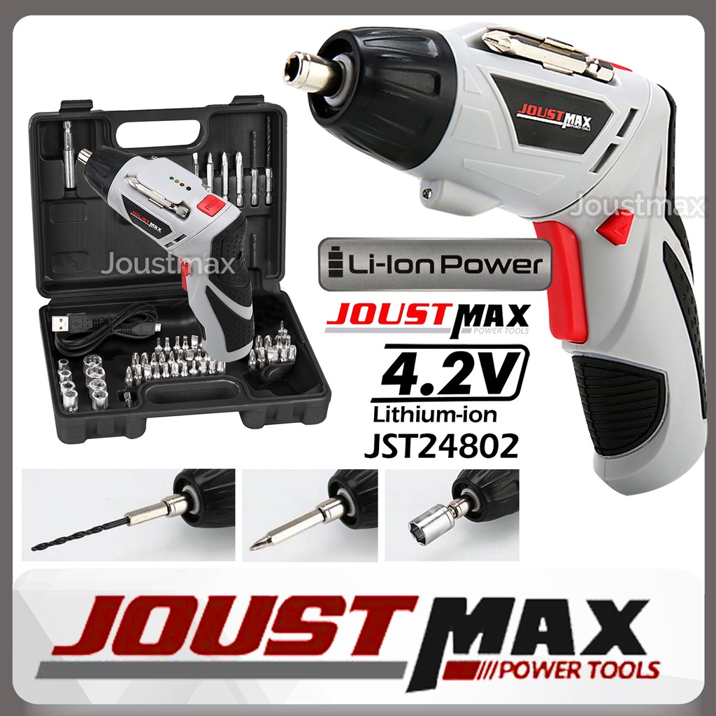47pcs Joustmax Maceplus Rechargeable Cordless Screwdriver Drill Price Promotion Nov 2021 Biggo Malaysia
