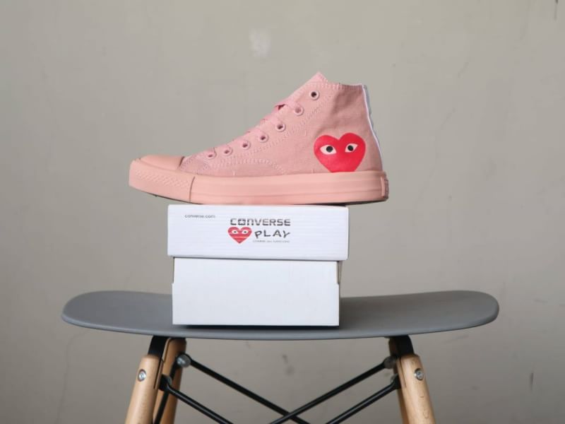 cdg pink converse