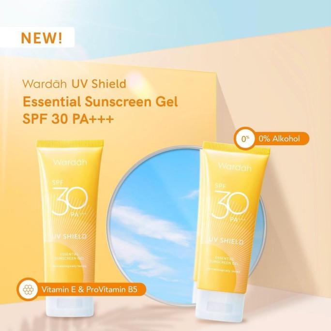 wardah uv shield essential sunscreen gel spf 50