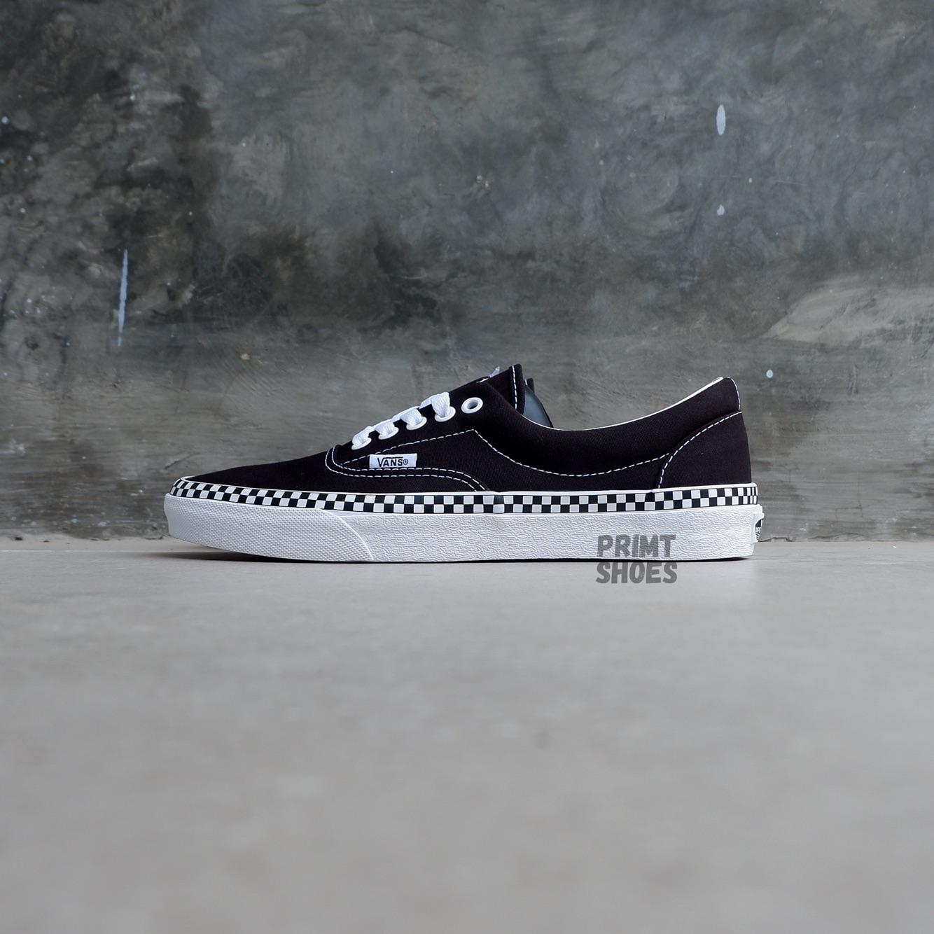 vans era check foxing black