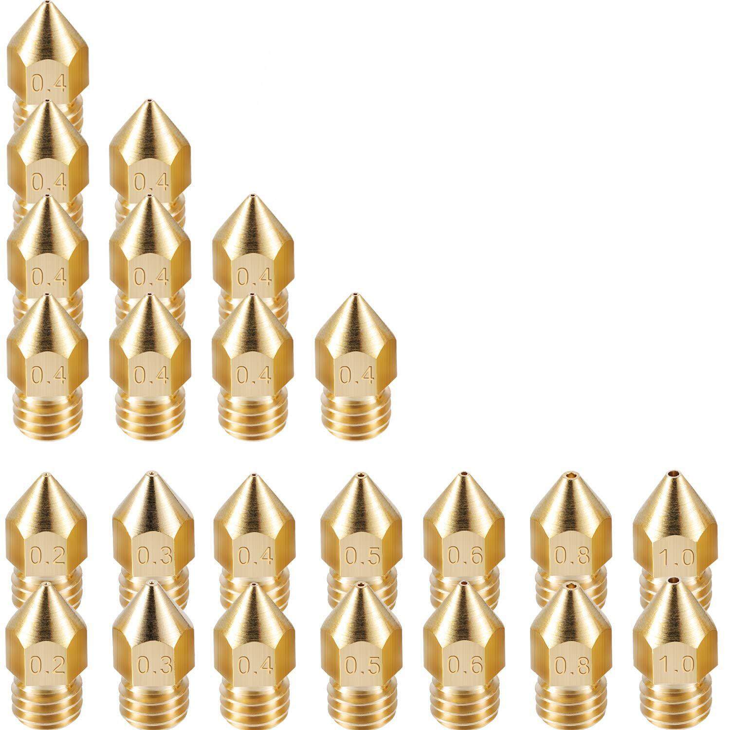 5 pcs NEW  0.4mm Copper Extruder Nozzle M6 for 1.75mm Consumable