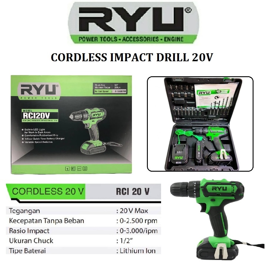 Tekiro Ryu Impact Cordless Drill 20v 