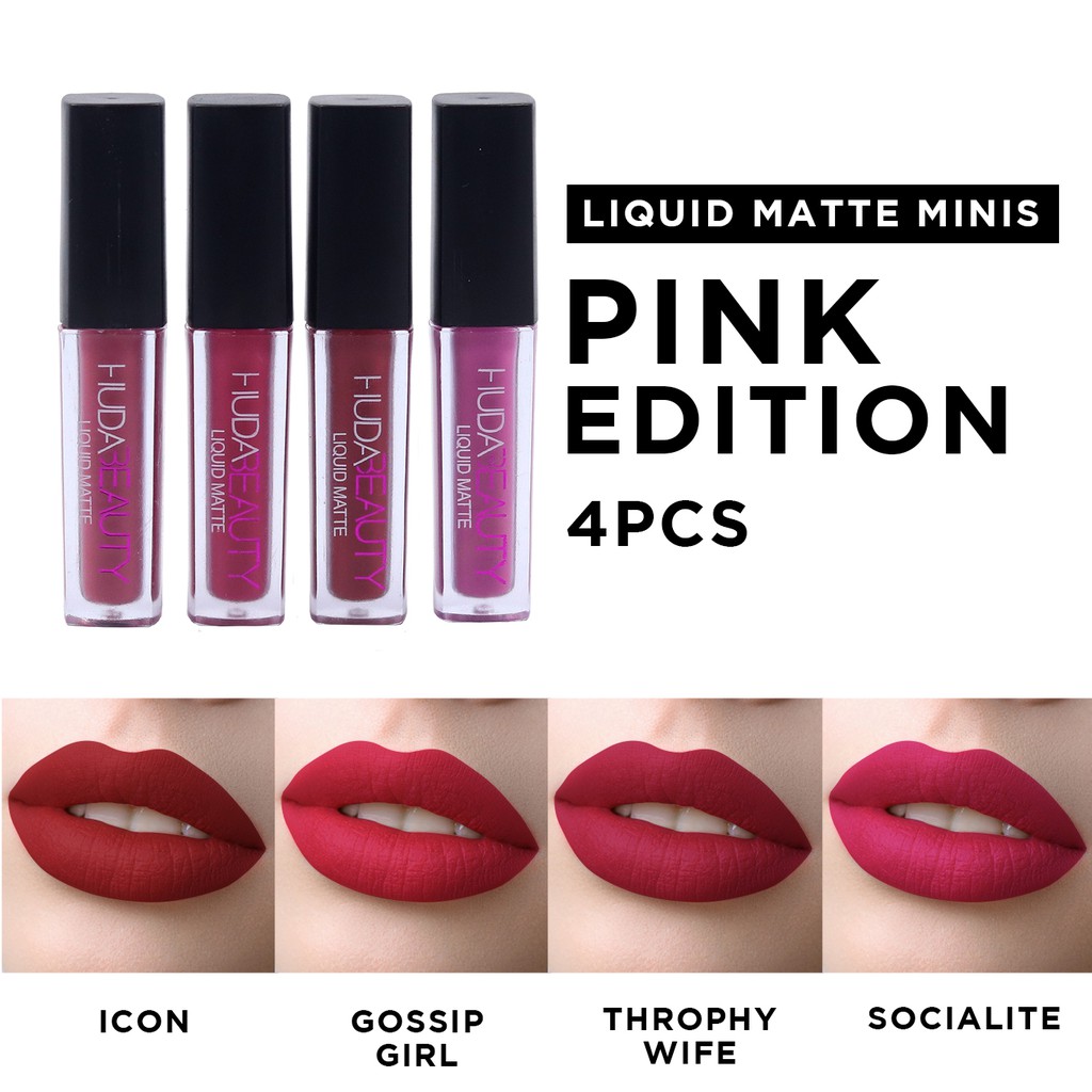 huda beauty lipstick set pink edition