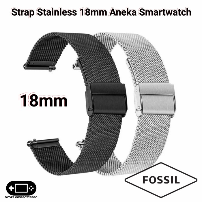 Harga Strap Fossil Gen 4 Stainless 18mm 