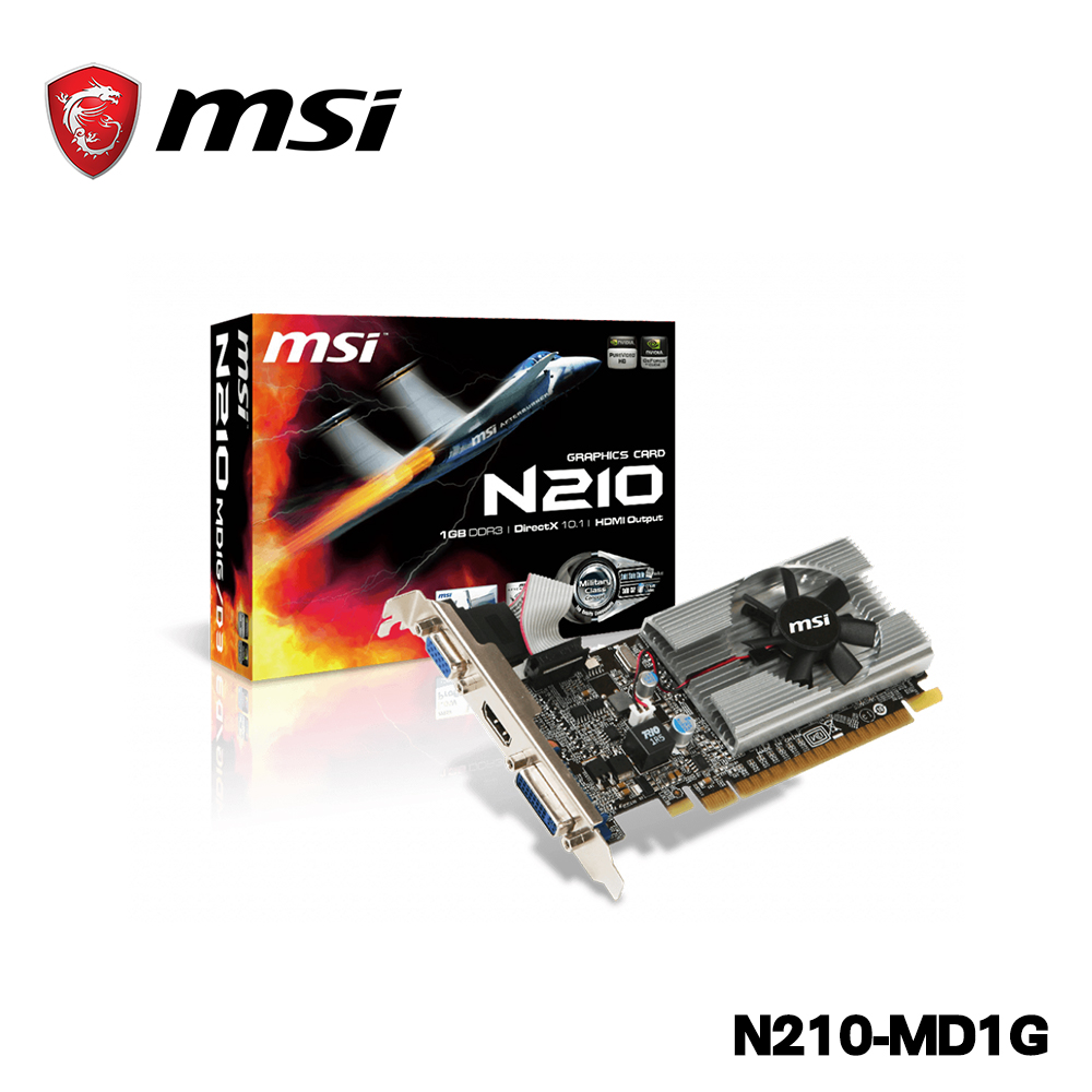 msi 微星 n210-md1g/d3 顯示卡