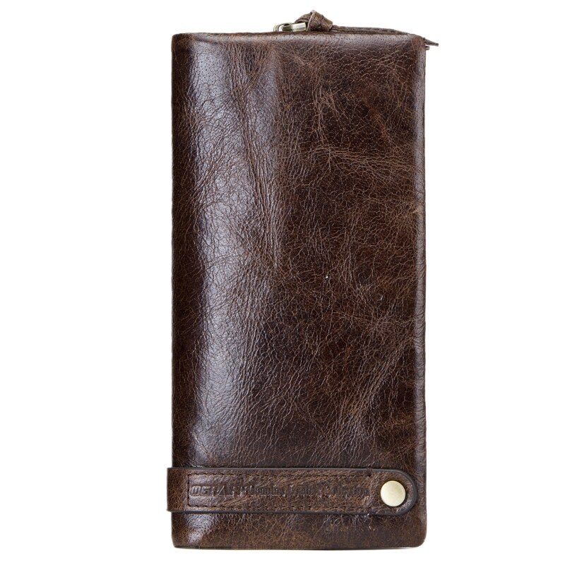 BULL CAPTAIN Men/'s Leather Wallet Retro Simple Zip Coin Purse Short Wallet