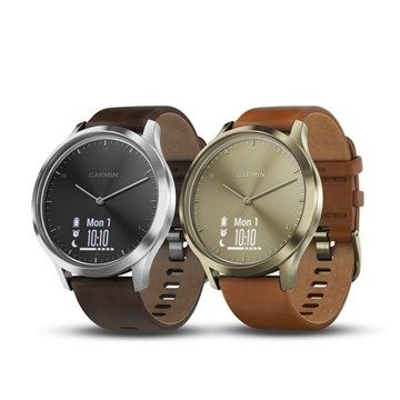 garmin vivomove hr 時尚智慧手錶典雅款 牛皮錶帶★愛康介護