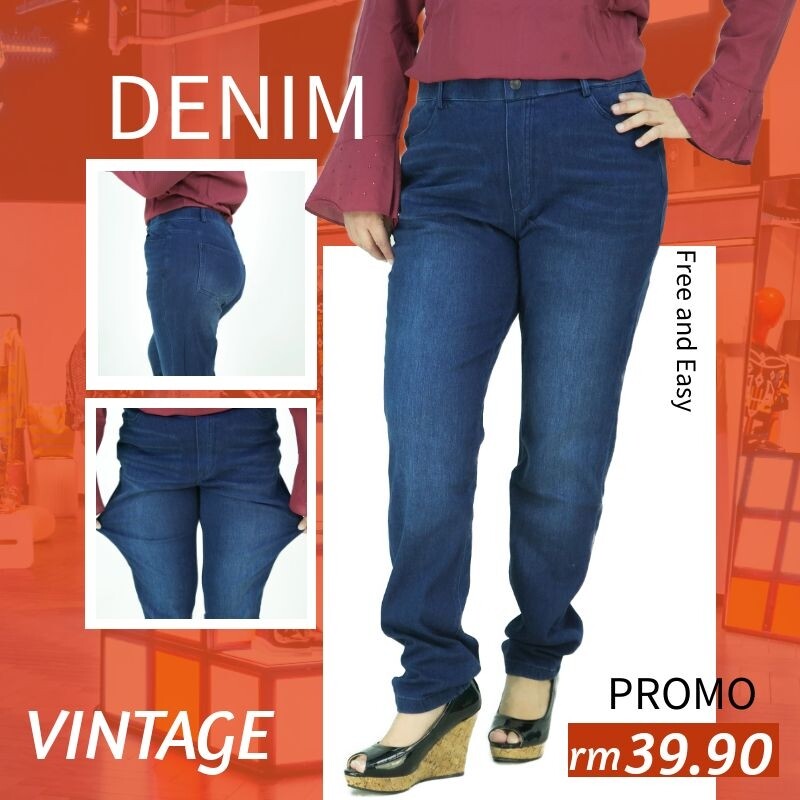 seluar jeans perempuan plus size