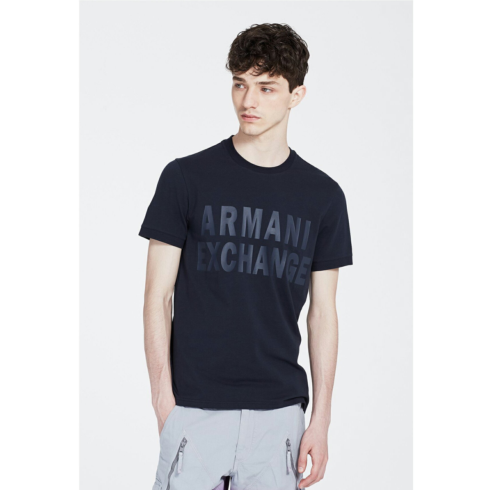 美国百分百【armani exchange】t恤 ax 短袖 logo 束口 t-shirt 深