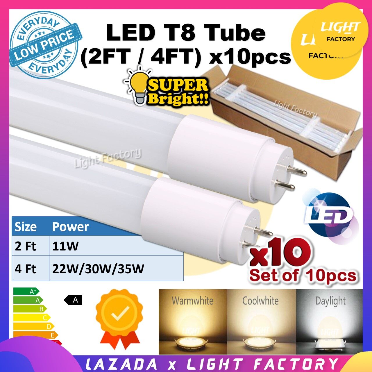 lampu pendaflour t8