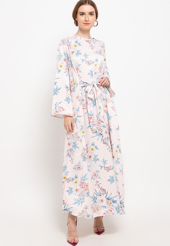 CRYYU Women Plus Size Dresses Wrap Long Sleeve Graffiti Printed Evening Gown 