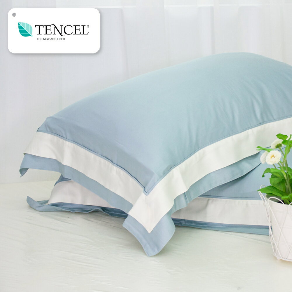 天丝枕套2入/100%天丝/tencel/天丝简约风/松石绿[鸿宇]m2505