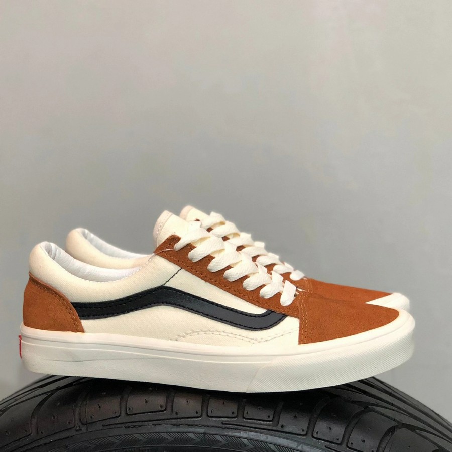 brown and white vans
