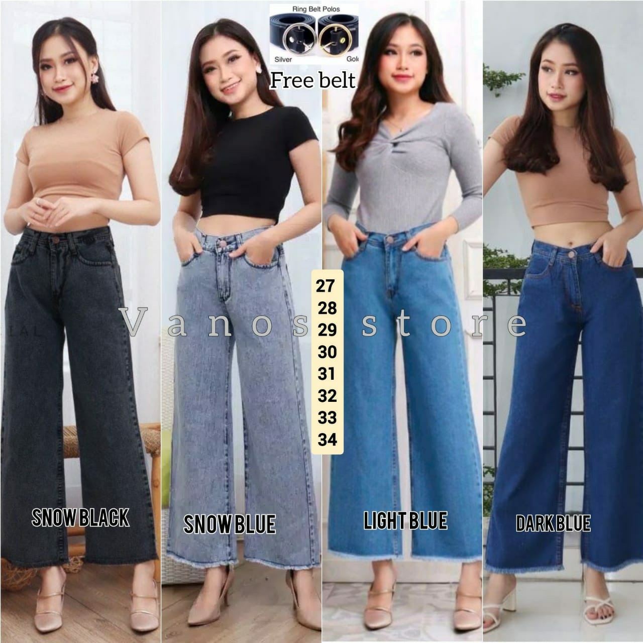 Harga Boyfriend Jeans Kulot Snow Blue 