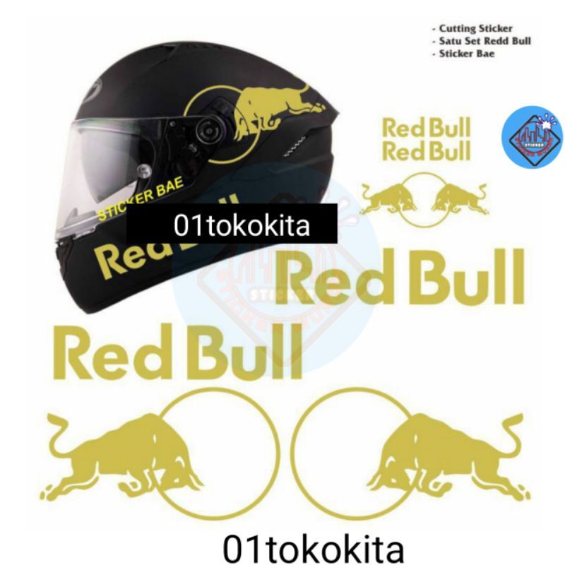 helm red bull half face