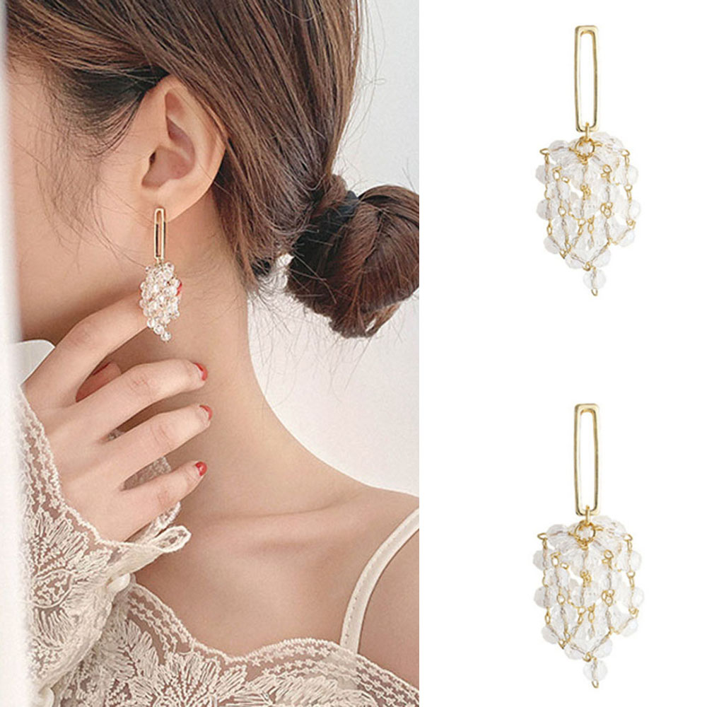 Oreleaa Fashion Gold Tone Floral Hook Dangler Earrings with Pompoms For Girls and Women 