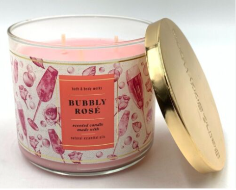 bath and body works bubbly rose candle