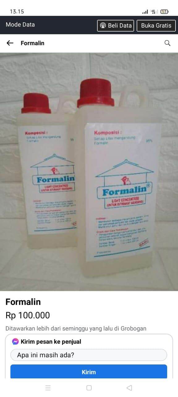 Harga Formalin Terbaru November 2021 Biggo Indonesia