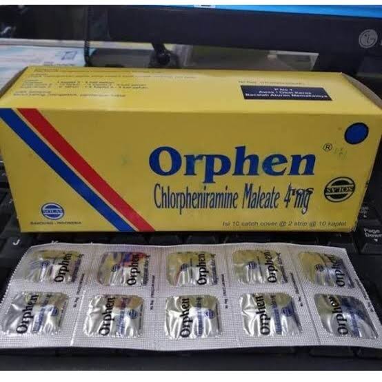 Orphen chlorpheniramine maleate 4 mg obat apa