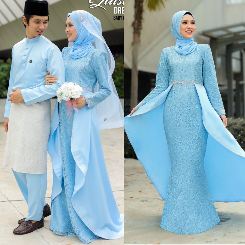 Baju Nikah Set Couple Baby Blue Dress Price Promotion Jul 2021 Biggo Malaysia