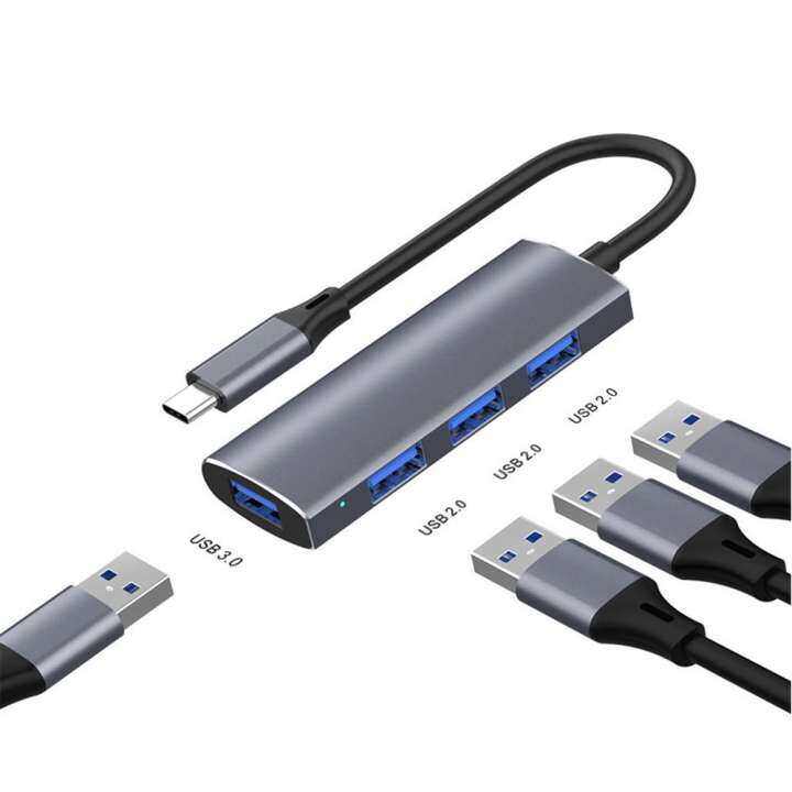 Card Reader 2 x USB Interfaces Charging HUB DAIZHAOYUE-US 3 in 1 Type-C to Type-C Support PD Profligate Charging Black