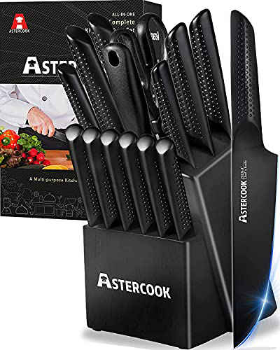 professional chef knife set with block