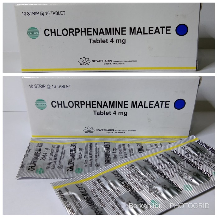 Chlorpheniramine maleate 4 apa untuk mg allergen obat Allergen Chlorpheniramine